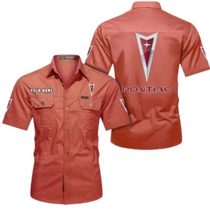 Pontiac Short Sleeved Shirt, All Over Print Button Shirt CAR444052625809 - Red