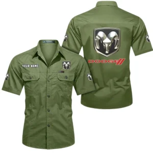 Dodge Short Sleeved Shirt, All Over Print Button Shirt CAR444052625811 - Fruit Green