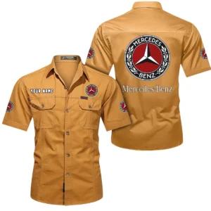 Mercedes Benz Short Sleeved Shirt, All Over Print Button Shirt CAR444052625815 - Turmeric