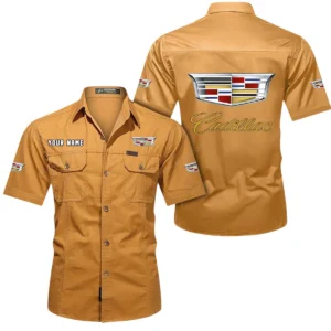 Cadillac Short Sleeved Shirt, All Over Print Button Shirt CAR444052625816 - Turmeric