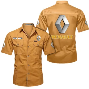 Renault Short Sleeved Shirt, All Over Print Button Shirt CAR444052625829 - Turmeric