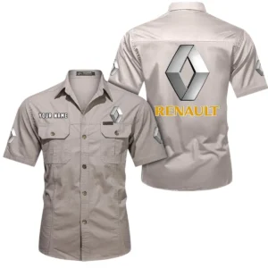 Renault Short Sleeved Shirt, All Over Print Button Shirt CAR444052625829 - Beige