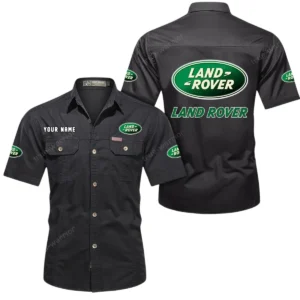 Land Rover Short Sleeved Shirt, All Over Print Button Shirt CAR444052625831 - Black