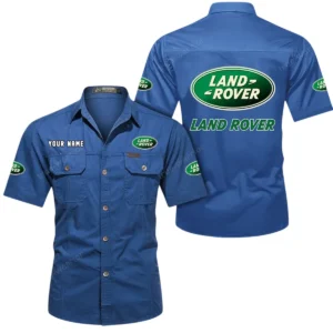 Land Rover Short Sleeved Shirt, All Over Print Button Shirt CAR444052625831 - Cowboy Blue