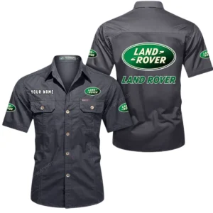 Land Rover Short Sleeved Shirt, All Over Print Button Shirt CAR444052625831 - Gray