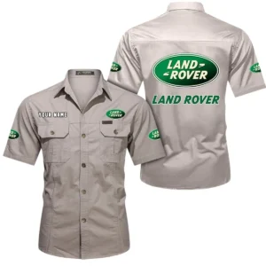 Land Rover Short Sleeved Shirt, All Over Print Button Shirt CAR444052625831 - Beige