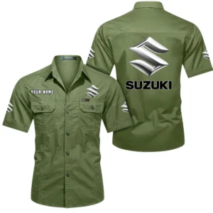 Suzuki Short Sleeved Shirt, All Over Print Button Shirt CAR444052625832 - Fruit Green