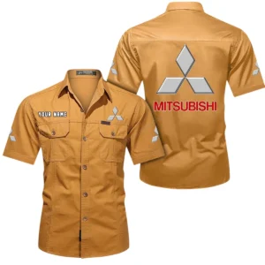 Mitsubishi Short Sleeved Shirt, All Over Print Button Shirt CAR444052625834 - Turmeric