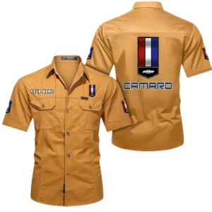 Chevrolet Camaro Short Sleeved Shirt, All Over Print Button Shirt CAR444052625838 - Turmeric