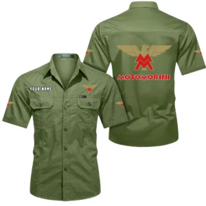 Moto Morini Short Sleeved Shirt, All Over Print Button Shirt CAR444052625839 - Fruit Green