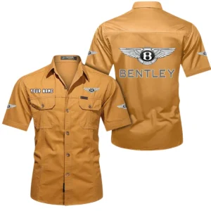 Bentley Short Sleeved Shirt, All Over Print Button Shirt CAR444052625843 - Turmeric