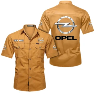Opel Short Sleeved Shirt, All Over Print Button Shirt CAR444052625859 - Turmeric