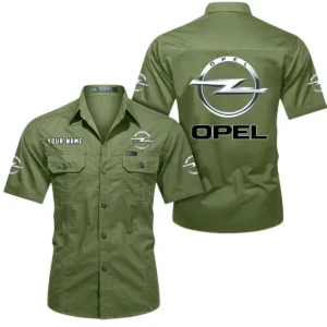 Opel Short Sleeved Shirt, All Over Print Button Shirt CAR444052625859 - Fruit Green