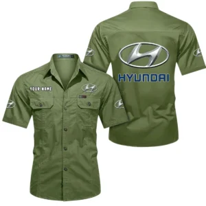 Hyundai Short Sleeved Shirt, All Over Print Button Shirt CAR444052625864 - Fruit Green