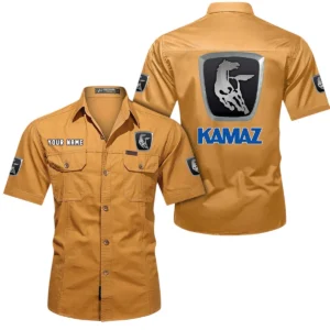 Kamaz Short Sleeved Shirt, All Over Print Button Shirt CAR444052625875 - Turmeric
