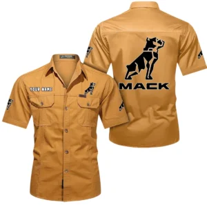 Mack Short Sleeved Shirt, All Over Print Button Shirt CAR444052625877 - Turmeric