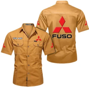 Mitsubishi Fuso Short Sleeved Shirt, All Over Print Button Shirt CAR444052625881 - Turmeric