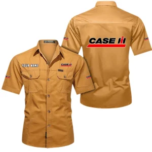 Case IH Short Sleeved Shirt, All Over Print Button Shirt CAR444052625885 - Turmeric
