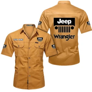 Jeep Wrangler Short Sleeved Shirt, All Over Print Button Shirt CAR444052625896 - Turmeric