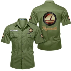 Plymouth Short Sleeved Shirt, All Over Print Button Shirt CAR444052625900 - Fruit Green