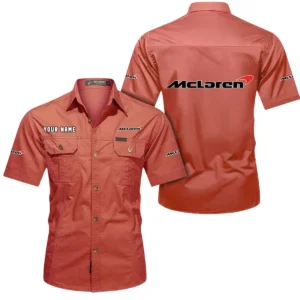 McLaren Short Sleeved Shirt, All Over Print Button Shirt CAR444052625902 - Red