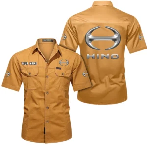 Hino Short Sleeved Shirt, All Over Print Button Shirt CAR444052625903 - Turmeric