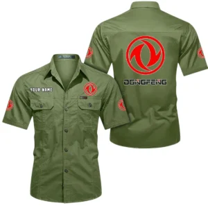 Dongfeng Short Sleeved Shirt, All Over Print Button Shirt CAR444052625905 - Fruit Green
