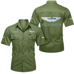 Aston Martin Short Sleeved Shirt, All Over Print Button Shirt CAR444052625906 - Fruit Green