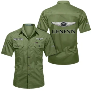 Genesis Short Sleeved Shirt, All Over Print Button Shirt CAR444052625907 - Fruit Green