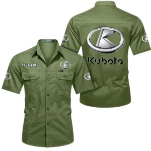 Kubota Short Sleeved Shirt, All Over Print Button Shirt CAR444052625910 - Fruit Green