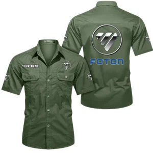 Foton Short Sleeved Shirt, All Over Print Button Shirt CAR444052625913 - Army Green