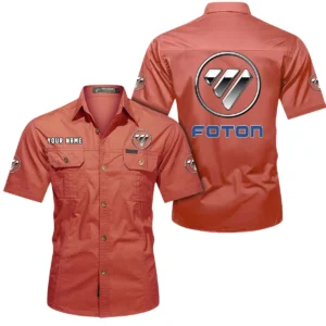 Foton Short Sleeved Shirt, All Over Print Button Shirt CAR444052625913 - Red