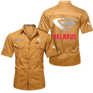 Belarus Short Sleeved Shirt, All Over Print Button Shirt CAR444052625914 - Turmeric