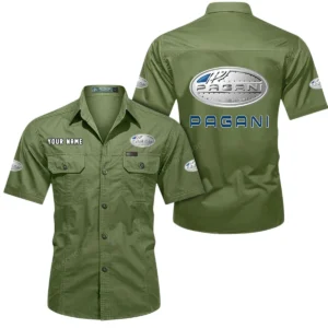 Pagani Short Sleeved Shirt, All Over Print Button Shirt CAR444052625916 - Fruit Green