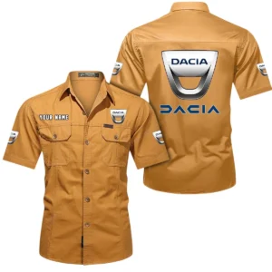Dacia Short Sleeved Shirt, All Over Print Button Shirt CAR444052625917 - Turmeric