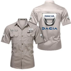 Dacia Short Sleeved Shirt, All Over Print Button Shirt CAR444052625917 - Beige