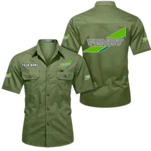 Fendt Short Sleeved Shirt, All Over Print Button Shirt CAR444052625918 - Fruit Green