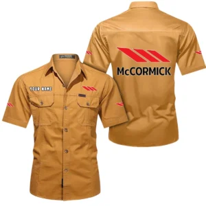 McCormick Short Sleeved Shirt, All Over Print Button Shirt CAR444052625921 - Turmeric