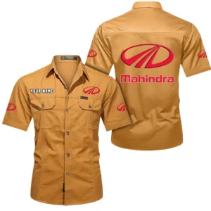 Mahindra Short Sleeved Shirt, All Over Print Button Shirt CAR444052625922 - Turmeric