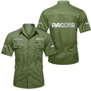 Paccar Short Sleeved Shirt, All Over Print Button Shirt CAR444052625926 - Fruit Green