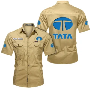 Tata Short Sleeved Shirt, All Over Print Button Shirt CAR444052625927 - Khaki