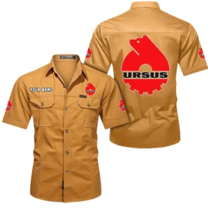 Ursus Short Sleeved Shirt, All Over Print Button Shirt CAR444052625928 - Turmeric