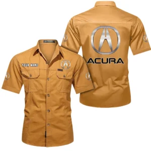 Acura Short Sleeved Shirt, All Over Print Button Shirt CAR444052625929 - Turmeric