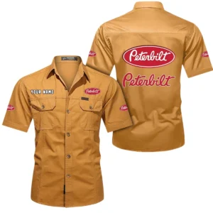 Peterbilt Short Sleeved Shirt, All Over Print Button Shirt CAR444052625931 - Turmeric
