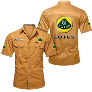 Lotus Short Sleeved Shirt, All Over Print Button Shirt CAR444052625933 - Turmeric