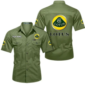 Lotus Short Sleeved Shirt, All Over Print Button Shirt CAR444052625933 - Fruit Green