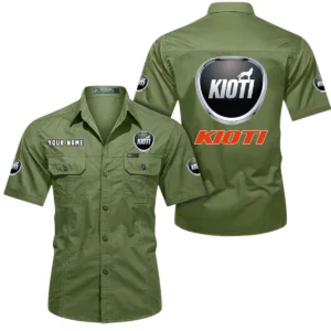 Kioti Short Sleeved Shirt, All Over Print Button Shirt CAR444052625934 - Fruit Green