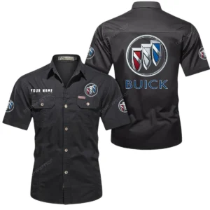 Buick Short Sleeved Shirt, All Over Print Button Shirt CAR444052625935 - Black