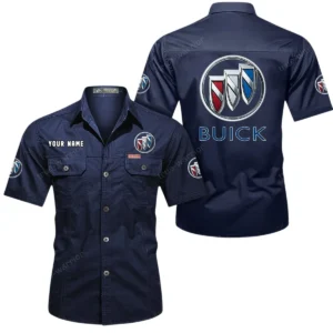 Buick Short Sleeved Shirt, All Over Print Button Shirt CAR444052625935 - Dark Blue