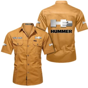 H2 Hummer Short Sleeved Shirt, All Over Print Button Shirt CAR444052625938 - Turmeric